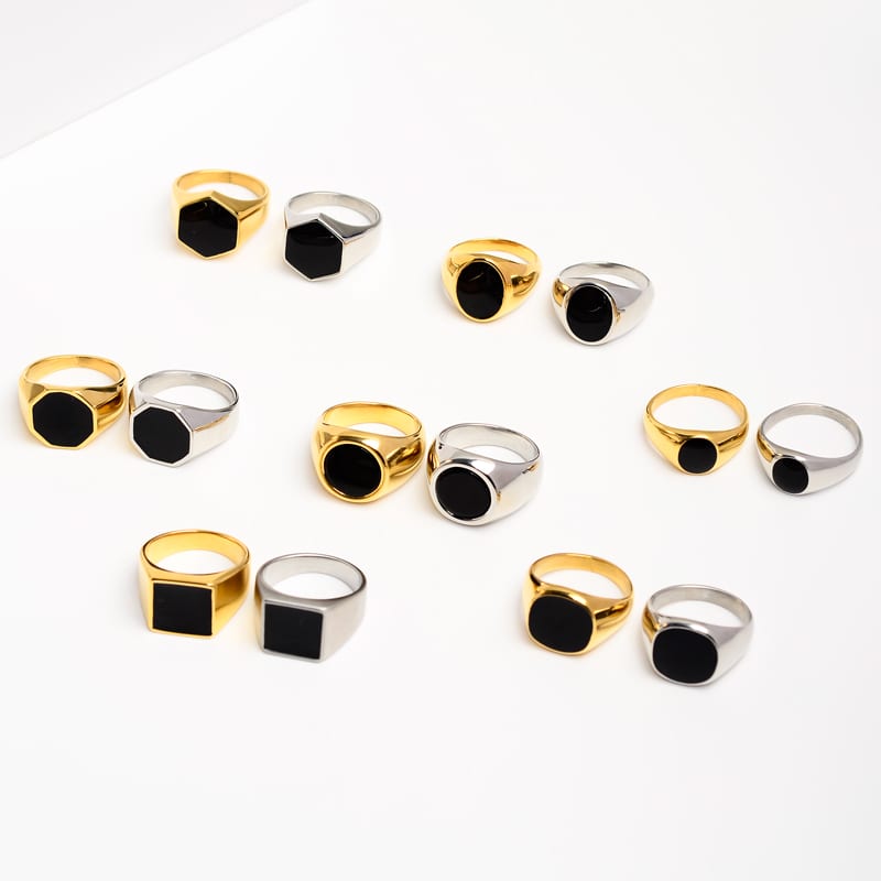 Customized Stainless steel enamel signature men’s ring manufacturers