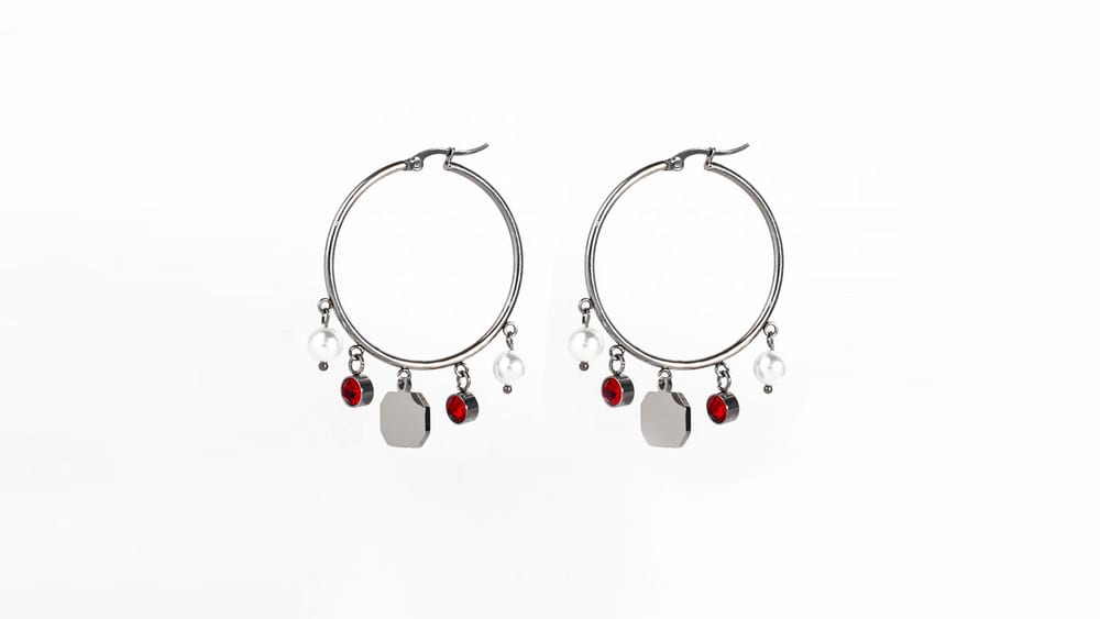 DIY custom stainless steel charms hoop earrings