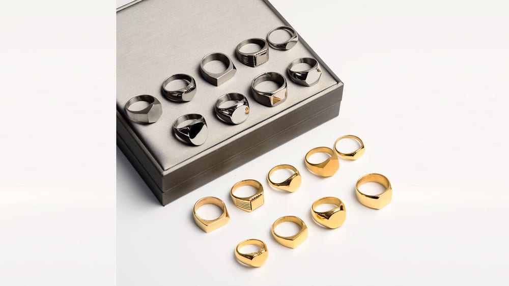 High -quality stainless steel signet engrave rings for men