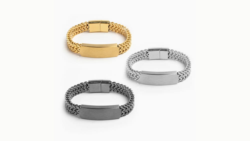 Custom stainless steel gold -plated hip -hop chain bracelet for men