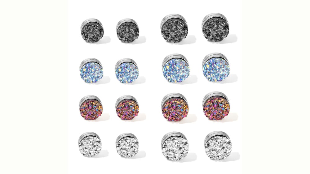 Wholesale fashionable crystal cluster magnet earrings for man and wamen