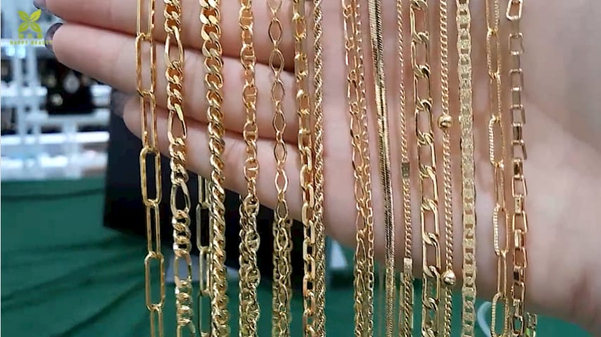 New Custom Brass Bling Gold Color Variety Style Thin Chain Women Jewelry Necklace
