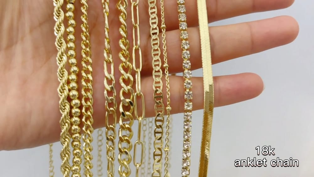 Best fashion jewelry 18k gold plated anklets for women Company – SXS