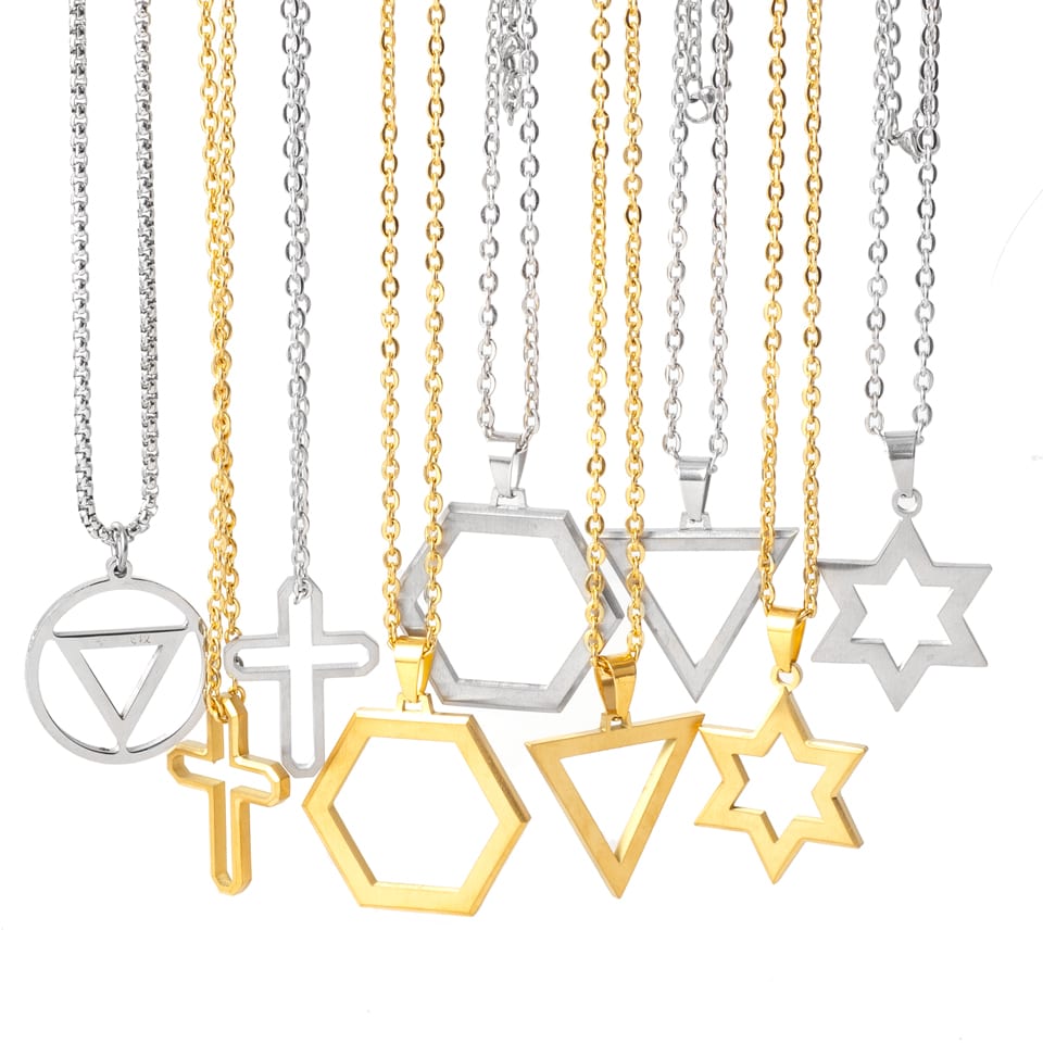 Customized geometric pendant necklace | SXS