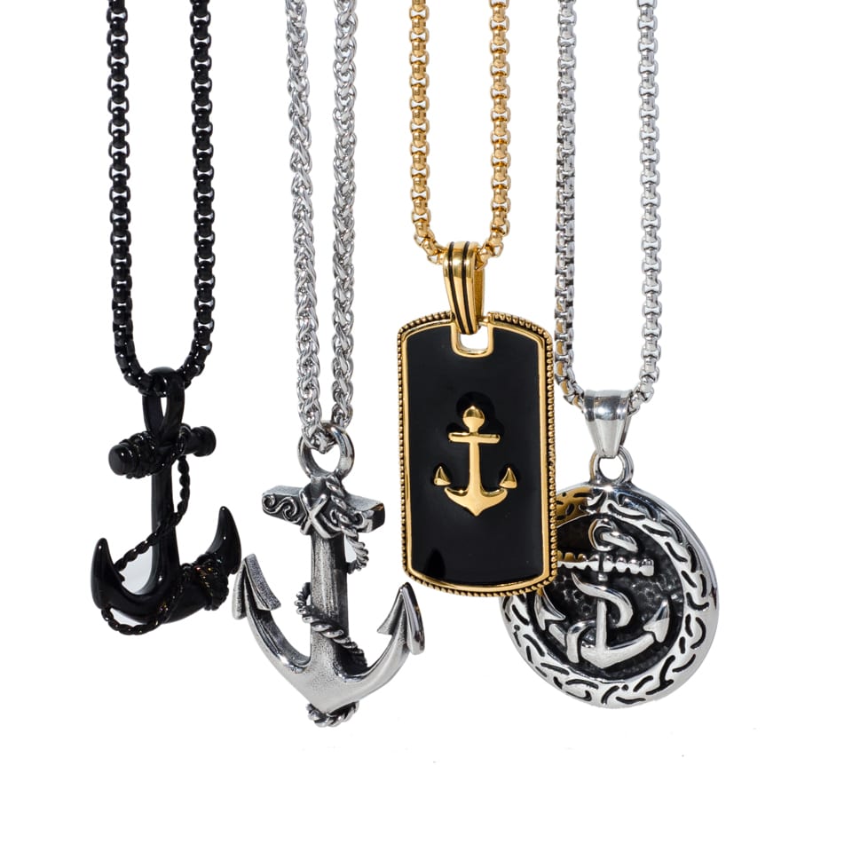 Stainless steel anchor pendant necklace | SXS