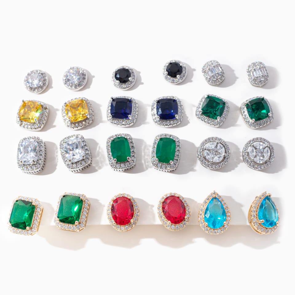 Cubic Zirconia Stud Earrings | SXS