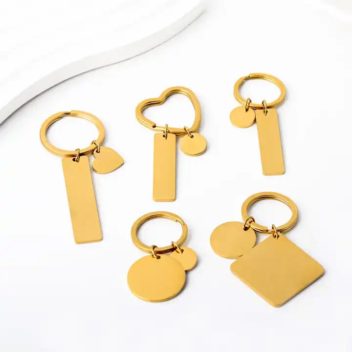 Customized Custom logo engraved blank stainless steel keychain | SXS