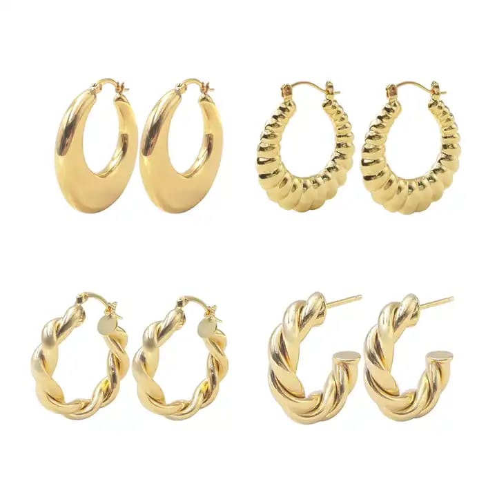 Customized Quality gold hoop earrings | SXS