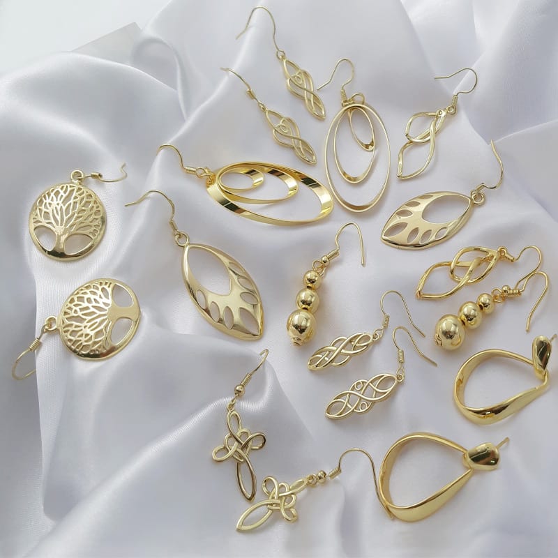 18k gold geometry drop earrings | SXS