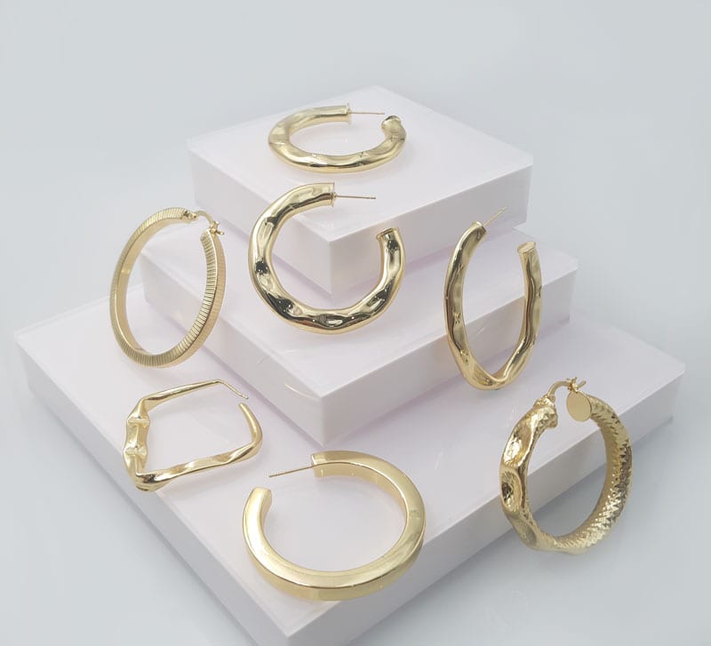 18k gold hoop earrings for women | SXS