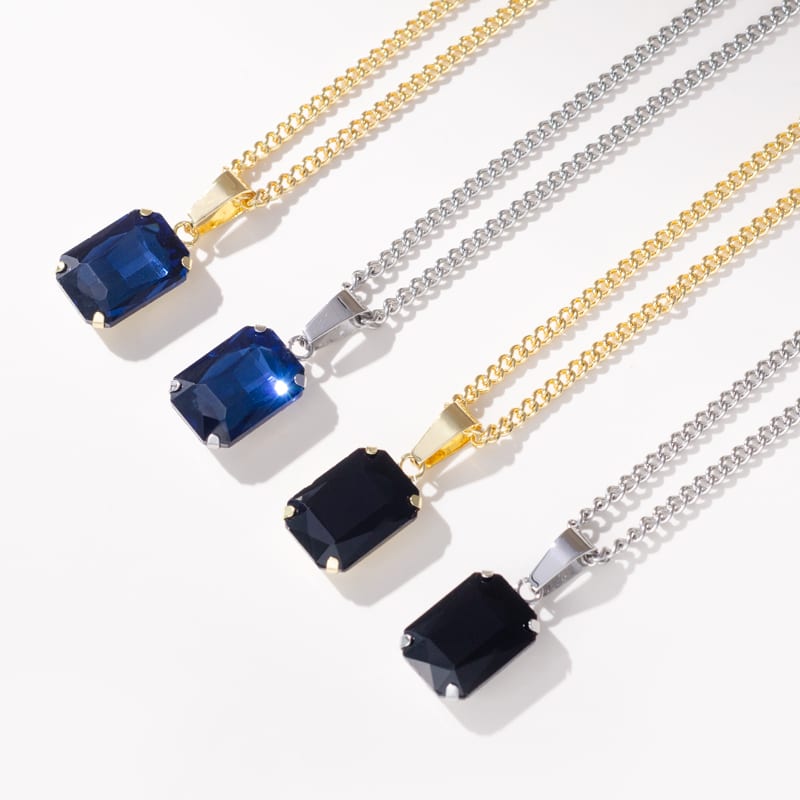 Customized Stainless Steel Onyx Stone Pendant Necklace For Men | SXS