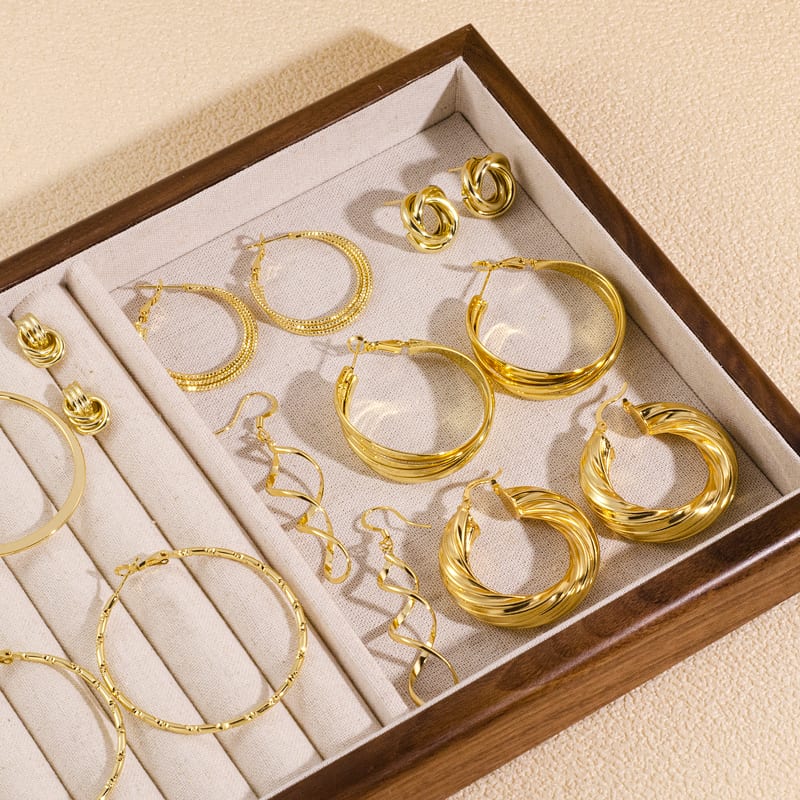 18k gold plated hoop earrings | SXS