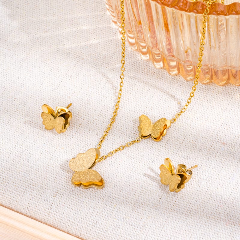 Stainless steel butterfly jewelry set | SXS