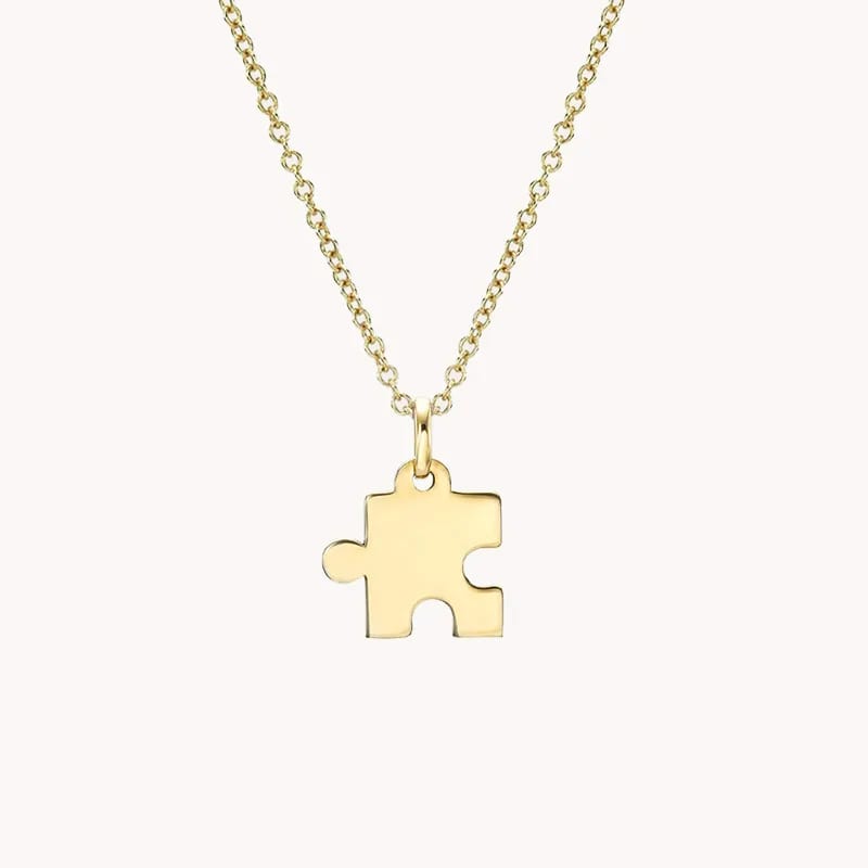 New Design 925 Sterling Silver Jewelry 18k Gold Plated Small Puzzle Piece Pendant Necklace For Women Necklace