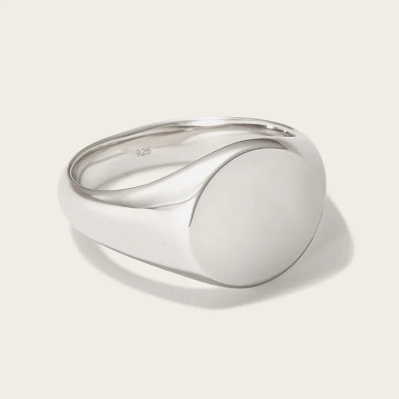 Custom Engraved Jewelry Design Fashion 925 Sterling Silver Blank Plain Signet Ring For Men Rings