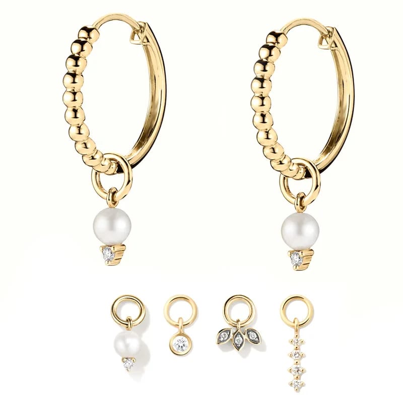 New Design 18k Gold Plated 925 Sterling Silver Crystal Diamond Women’s Drop Dangle Huggie Earrings Pendant Charm Hoop Earrings Earrings