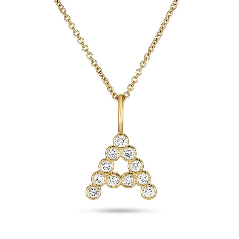 Wholesale Custom Fashion Jewelry 18k Gold Plated 925 Silver Bling Diamond Letter Initial Pendant Necklace Necklaces