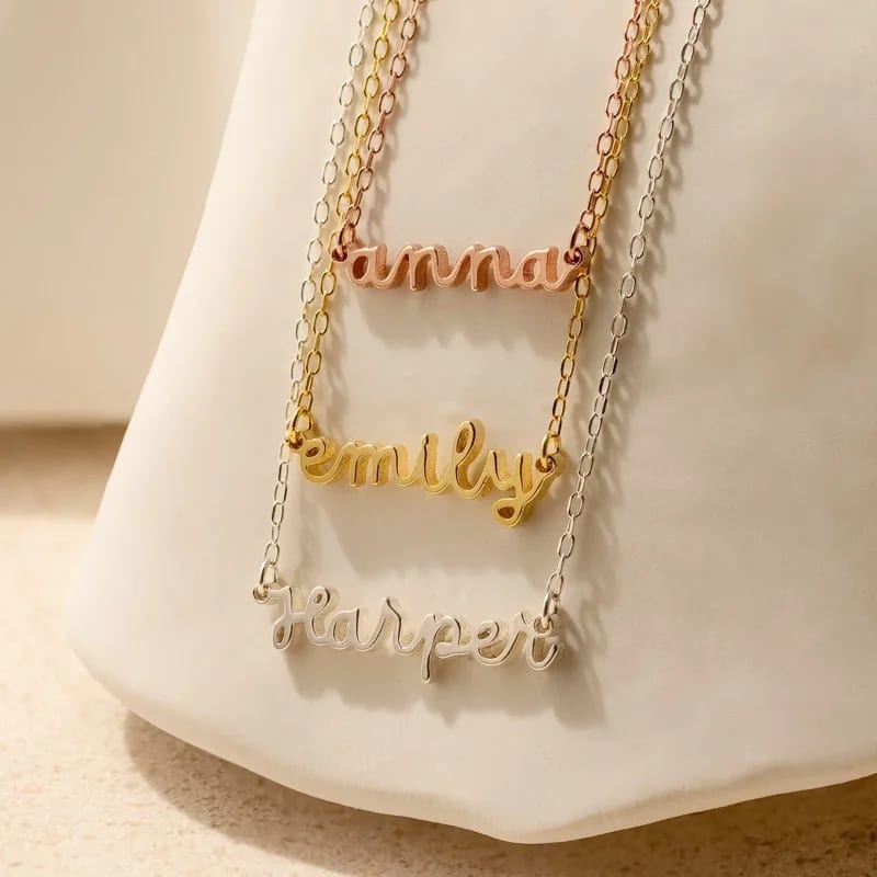Customised Name 18k Gold Plated Stainless Steel Necklace Personalized Initial Letter Necklace For Women Custom Names Necklace Necklaces