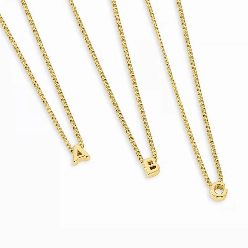 Simple Dainty 18k Gold Plated Personalized 26 Initial Letter A-z Wilder Mini Alphabet Pendant Necklace Necklaces
