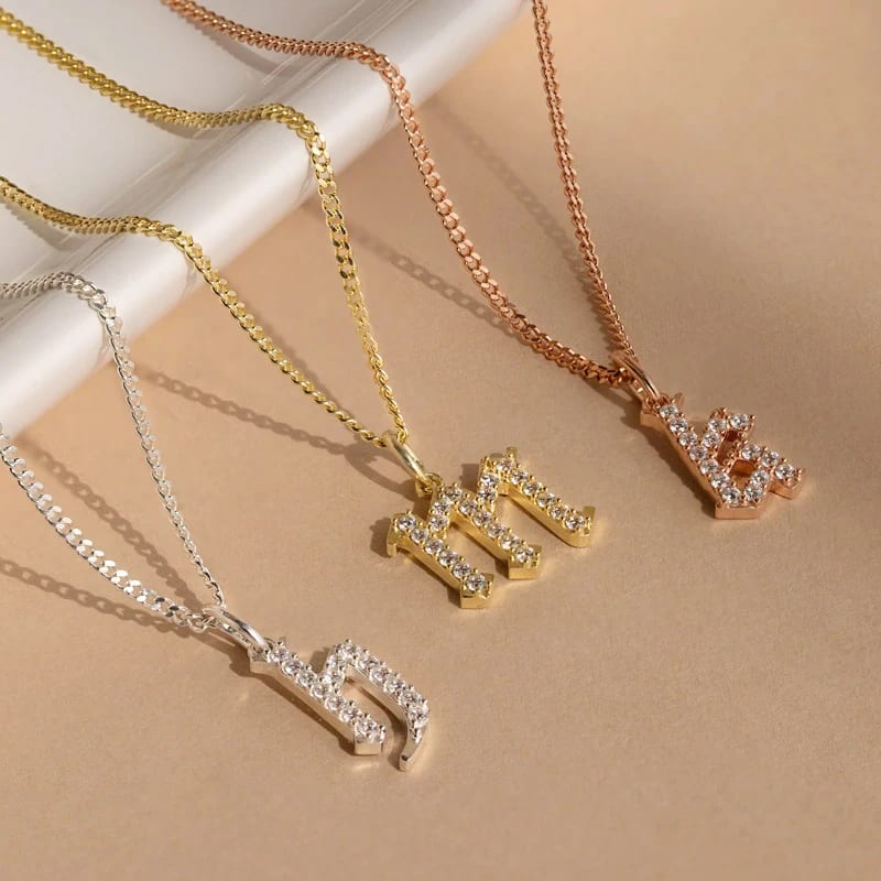 Customized Personalized Dainty Pave Zircon Initial Pendant Necklace 18k Gold A-z 26 English Alphabet Letter Necklace Jewelry Necklaces