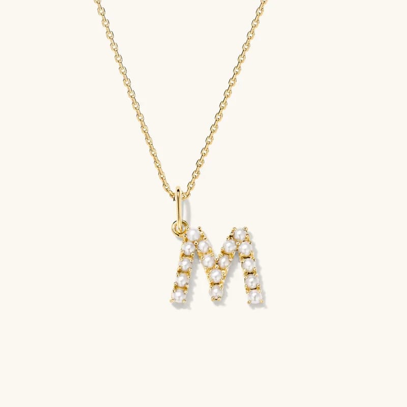 New Arrival Dainty Pearl Initial Necklace Sterling Silver 925 A-z 26 Letters Pendant Necklace Jewelry For Women Necklaces