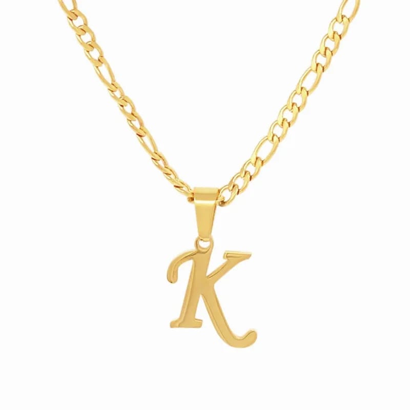 Hot Selling Petite Letter Initial Choker Necklace Stainless Steel 18k Gold A-z Alphabet Pendant Necklace For Women Necklaces