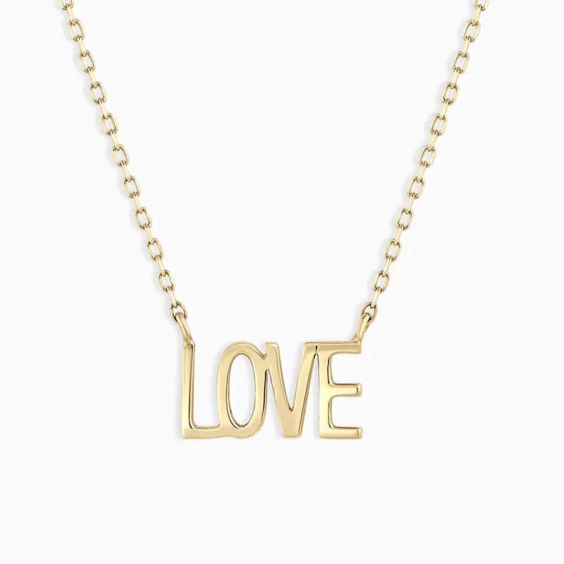 Custom Personalised 18k Gold Plated Plated Letter Love Pendant Necklace For Women Necklaces