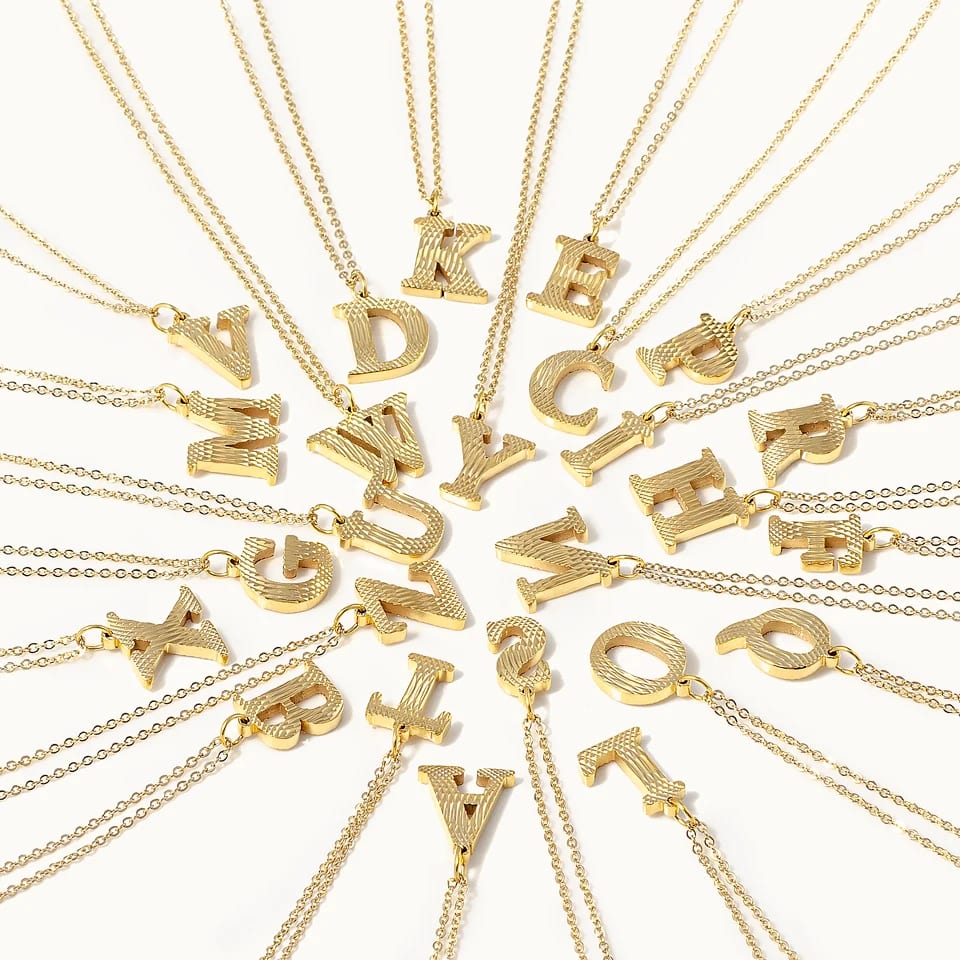 Hot Selling Initial Necklace 18k Gold P Lated Stainless Steel 26 Letter Initial Pendant Necklace Necklaces