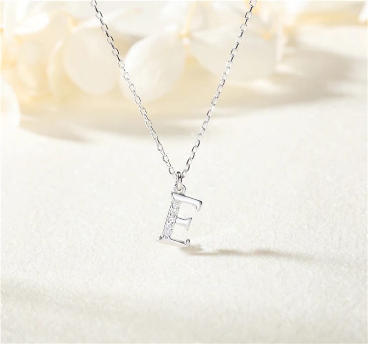 Fashion Classic Women’s Natural Stone Jewelry 925 Sterling Silver Necklace With Letter Zircon Pendant Necklace For Boy And Girl Necklaces