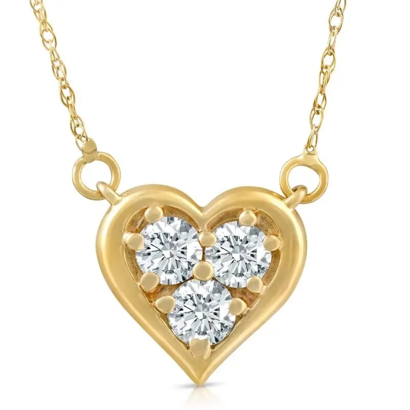 Fashion Classic Women’s Natural Stone Jewelry 18k Gold Plated Heart Zircon Pendant Necklace Gift For Boy And Girl Necklaces