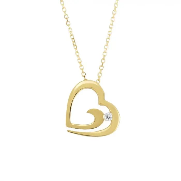 Fine Classic Women Natural Stone Jewelry 18k Gold Plated Zodiac Open Heart Necklace Silver 925 Sterling Gift For Best Friend Necklaces