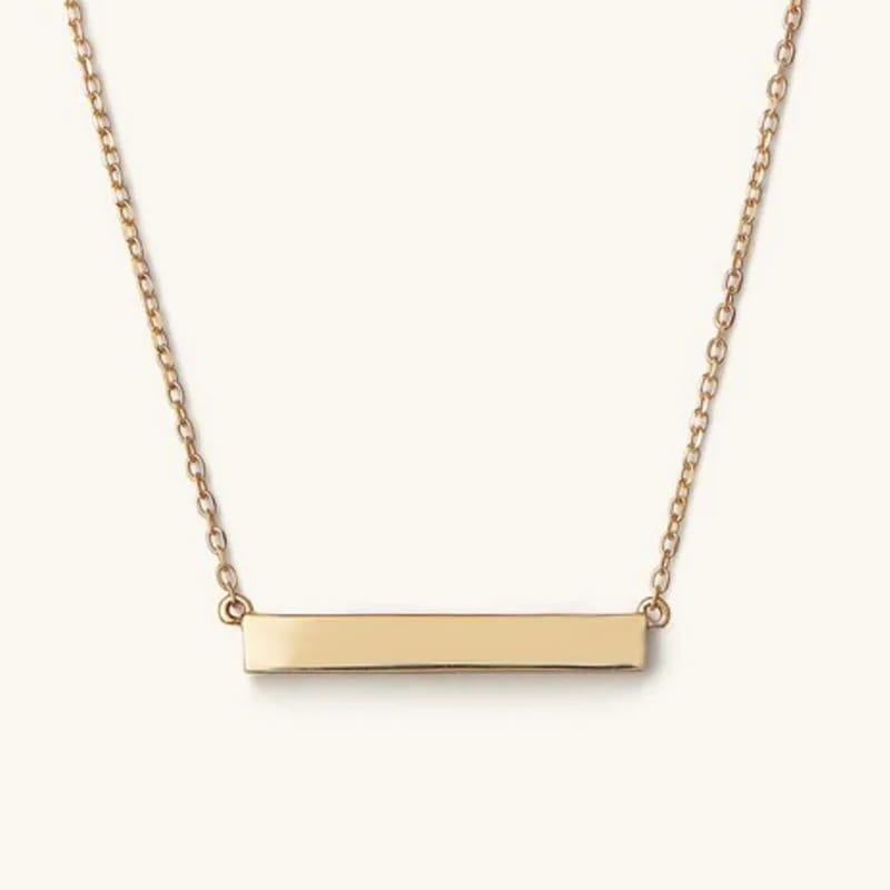 925 Silver Personalized Stamping Horizontal Engravable Blank Bar Necklace Necklaces