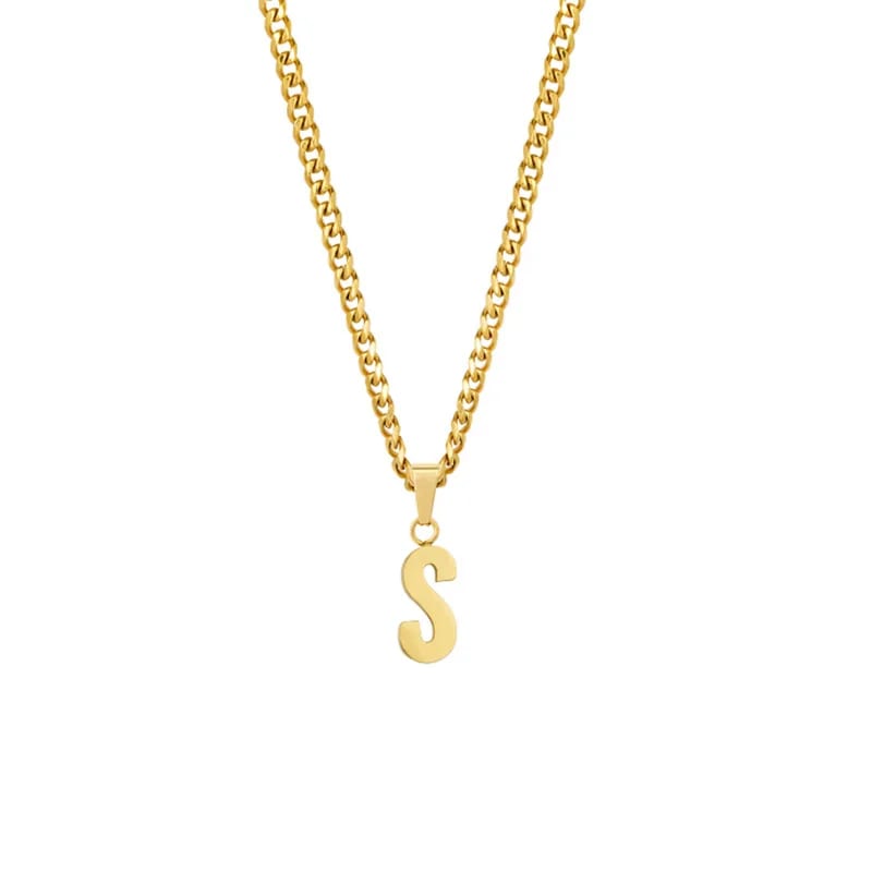 Wholesale Custom 18k Gold Plated Stainless Steel Jewelry Initial Letter Alphabet Pendant Initial Letter Necklace Necklaces