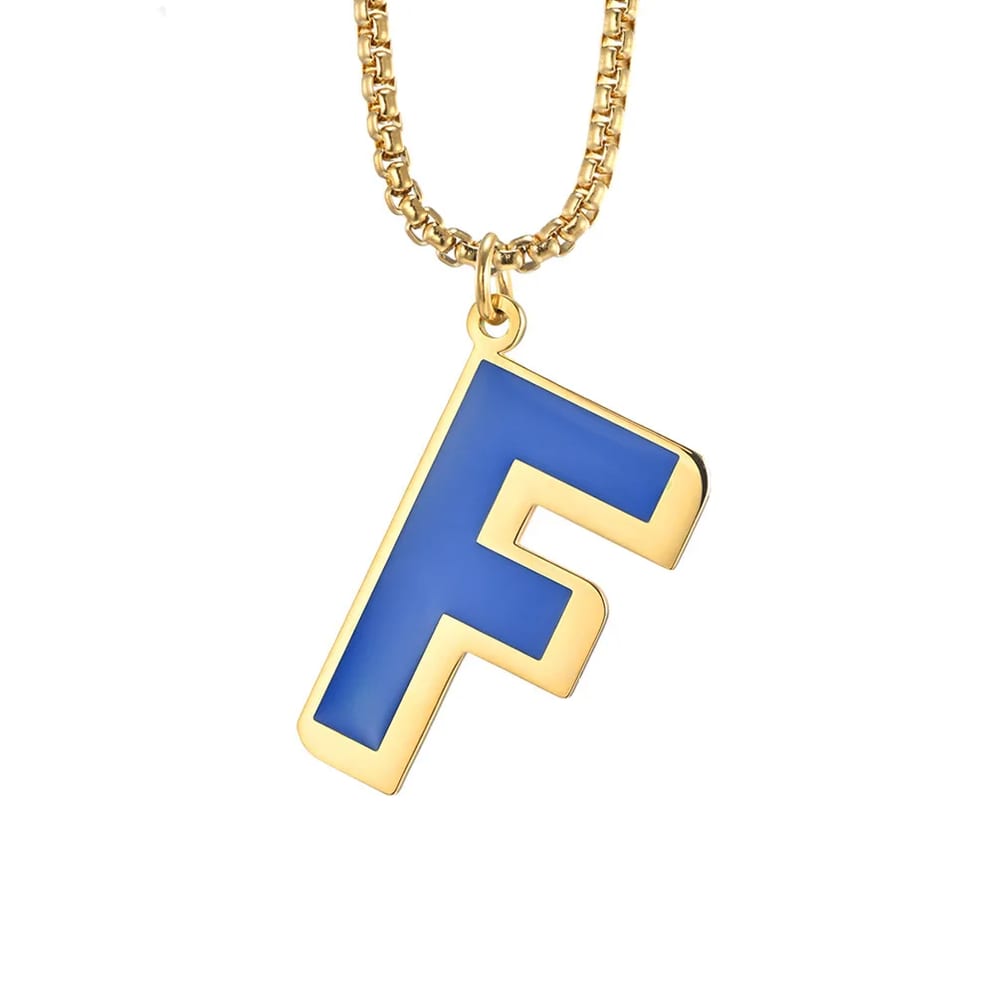 Hot Selling 14k 18k 24k Real Gold Plated Enamel Letter Necklaces Stainless Steel Jewelry Manufacturer Jewelry For Girl And Women Necklaces
