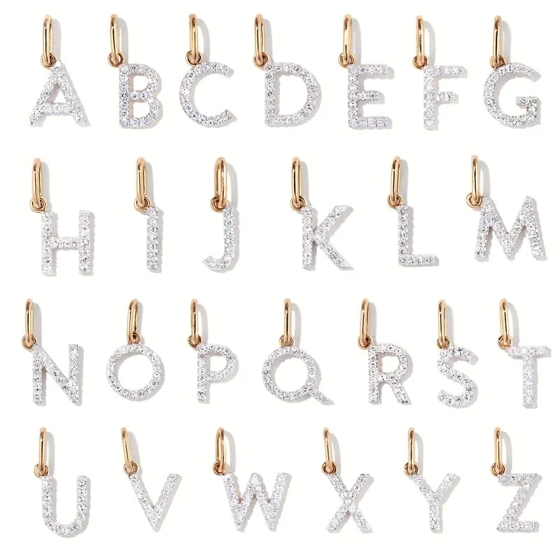 Personalized Customized 26 Initial Alphabet Charm Necklace 18k Gold Sterling Silver Letter Pendent Necklace Necklaces