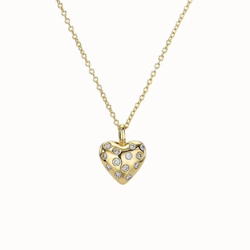 Best Selling Natural Diamond Cz Heart Necklace Jewelry Gift For Boy And Girl Friend Necklaces