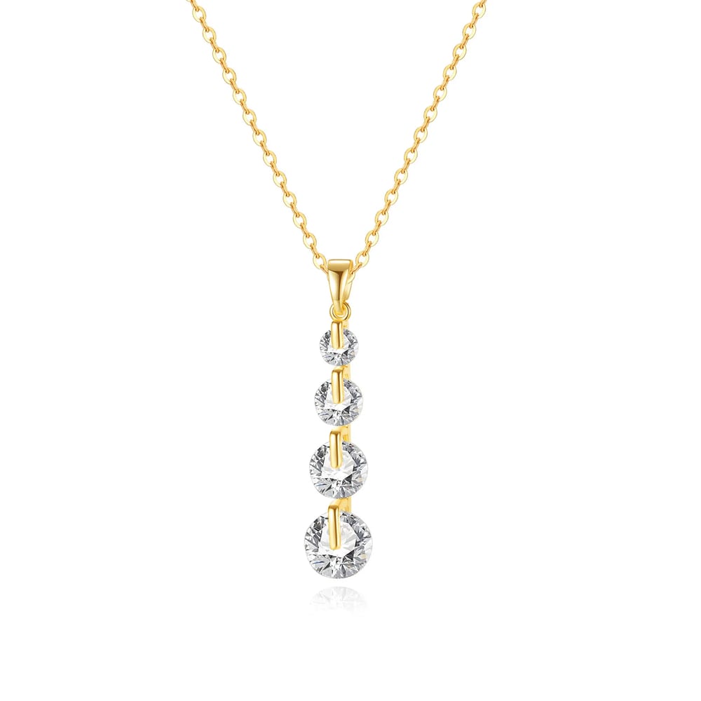 Custom Stainless Steel Natural Diamond 18k Gold Plated Cubic Zirconia Initial Necklace Jewelry Gift For Men Women Necklaces