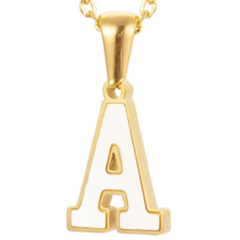 Best Seller Pvd Plated Shell Initial Letter Necklace Custom Stainless Steel Initial A-z Letters Pendant Necklaces For Women Necklaces