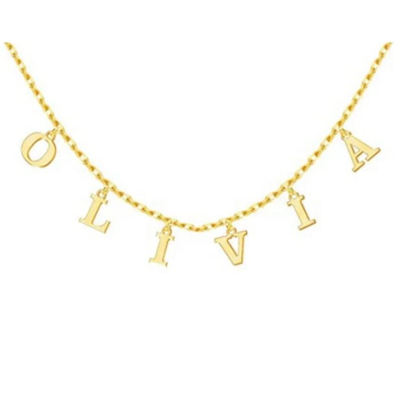 Personalized Fashion Letters Necklace Hypoallergenic Jewelry Stainless Steel Gold Plated Letter Charm Pendant Necklace Necklaces