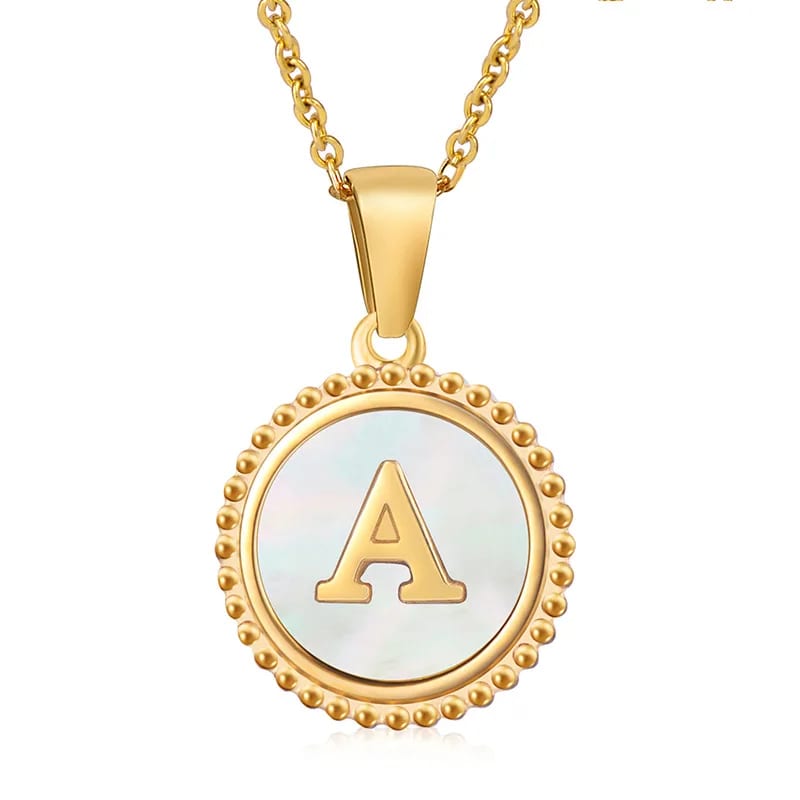 SXS JEWELRY Stainless Steel Natural Shell Custom A-z Inital Letter Pendant Necklace As Gift Necklaces
