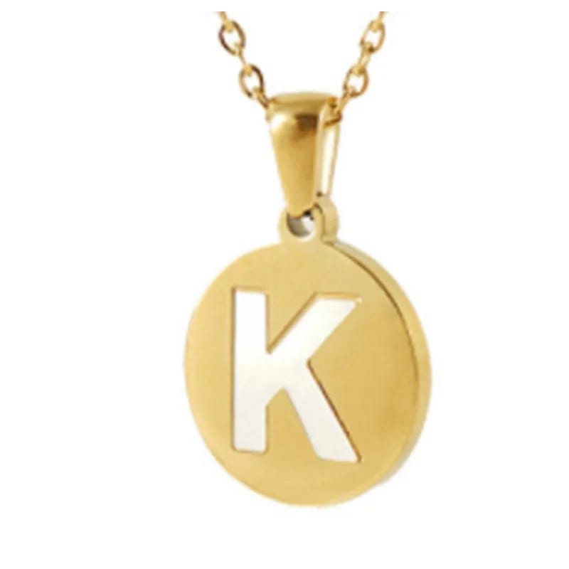 Custom Enamel Laser Word Necklace 18k Gold Plated Stainless Steel Letter A-z Initial Necklaces Party For Women Necklaces