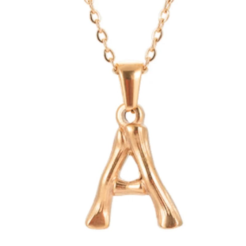 SXS JEWELRY Simple Stainless Steel Letter Necklaces Gold Plated Alphabet A-z Initial Letter Pendant Necklace Jewelry Vendor Necklaces