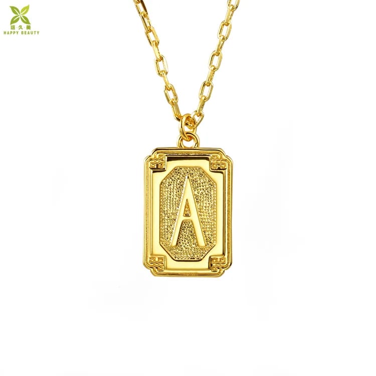 Stainless Steel Jewelry Custom Engraved Letter Pendant Necklace Necklaces