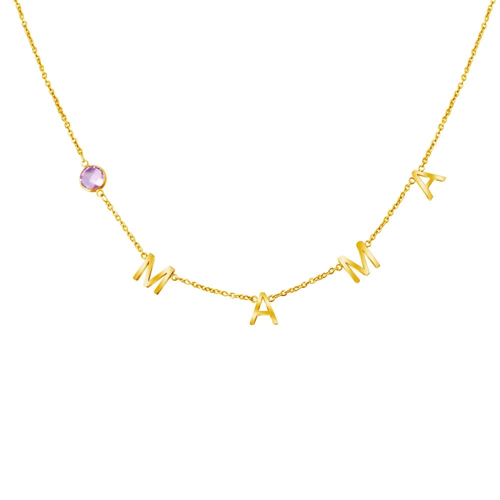 Gold Plated Multi Letter Initial Stainless Steel Chain Necklace Necklaces