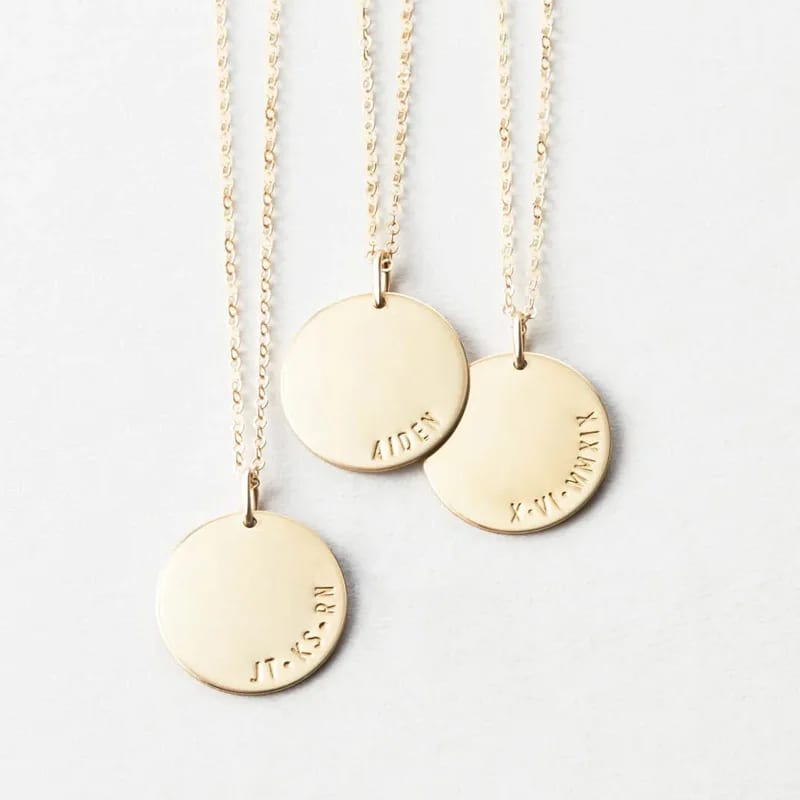 Silver Gold Rose Gold Plated Custom Engraved Name Or Words Pendant Necklace Necklaces
