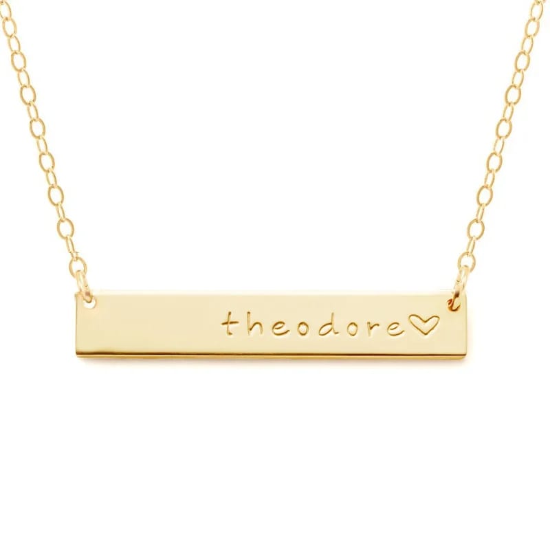 Cheap Oem Name Design Bar Necklace Custom Nameplate Necklace Necklaces
