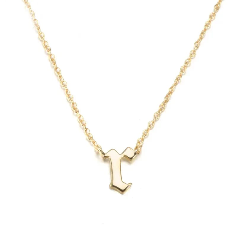 Simple Tiny Gold Plated 925 Sterling Silver Old English Initial Letter Pendant Necklace Jewelry Necklaces