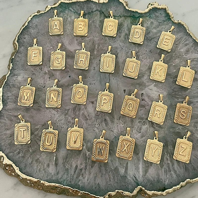 Wholesale Custom 26 Initial Letter Alphabet Stainless Steel Pendant Necklace Necklaces