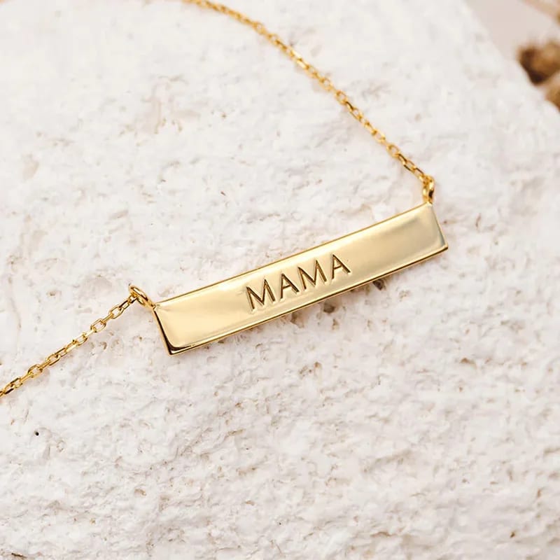 SXS JEWELRY Personalized Jewelry Custom Engraving Mama Blank Bar Necklace Wholesale Necklaces