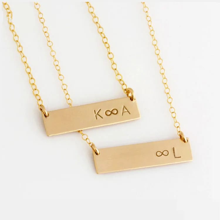 Wholesale Customized Name Engrave Blank Bar Necklace Necklaces